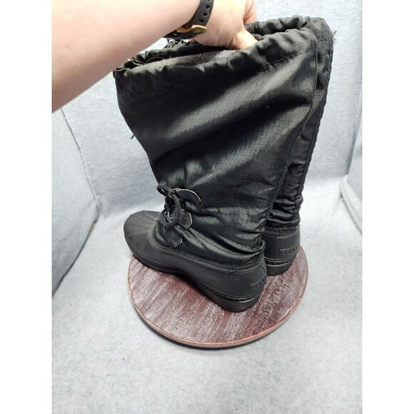 Sorel Women's Waterproof Winter Boots Size 8 Black Nylon & Rubber Snow Shoes - Picture 6 of 12